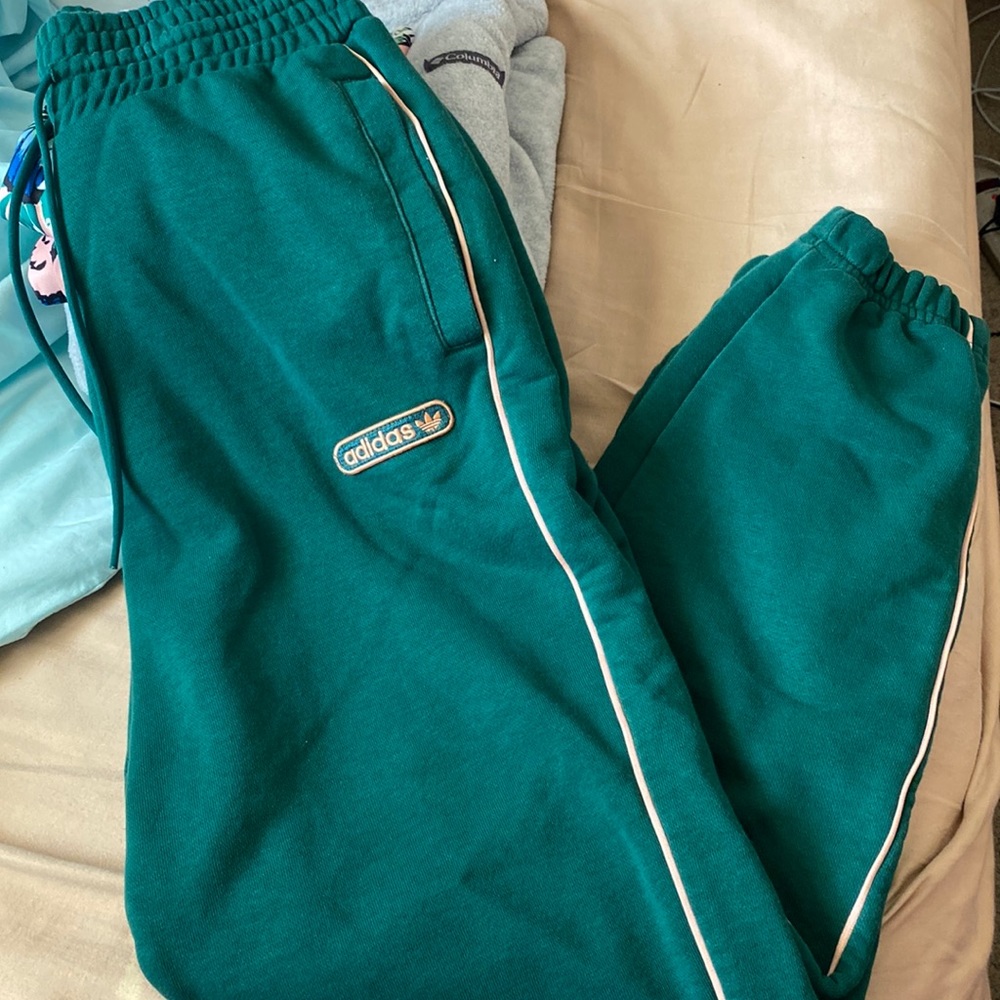 Adidas green sweatpants